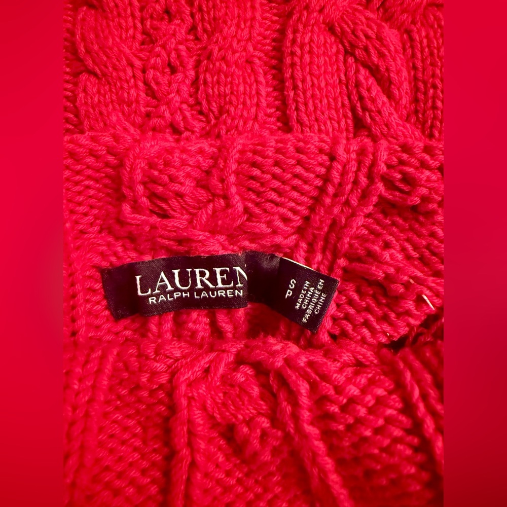 Red Cable Knit Sweater - Picture 7 of 8